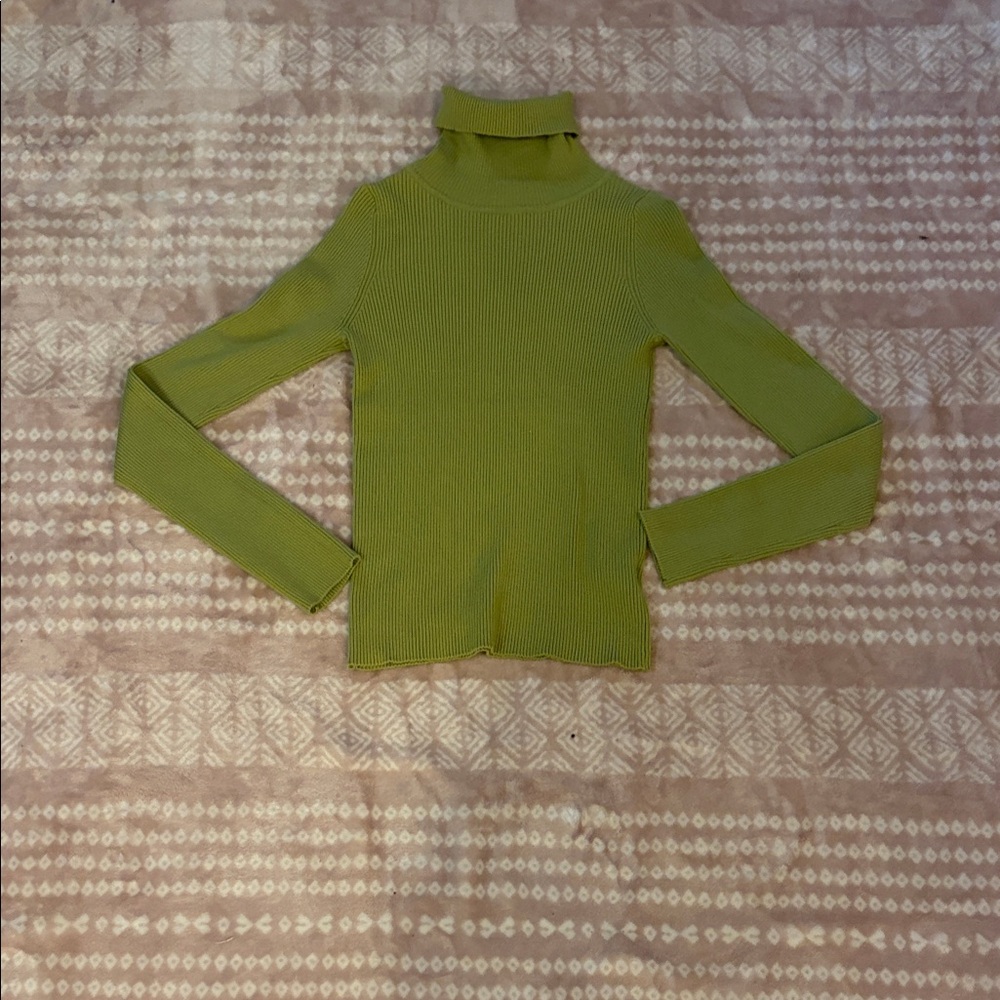 Olive Green Turtleneck Sweater